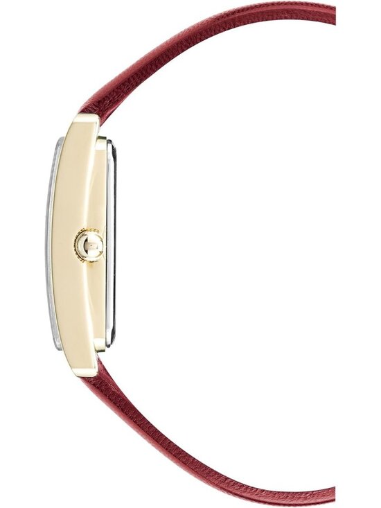Anne Klein Women\'s Red And Gold Leather Strap Analog Quartz Solid Luxury Watch